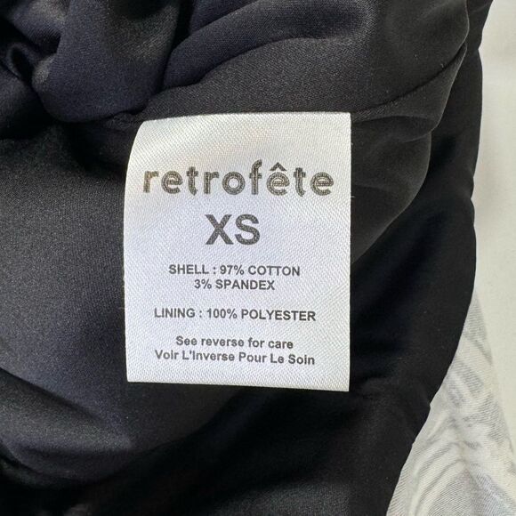 Retrofete Samantha Strapless Ruffle Mini Dress Black White Size XS - Picture 8 of 9